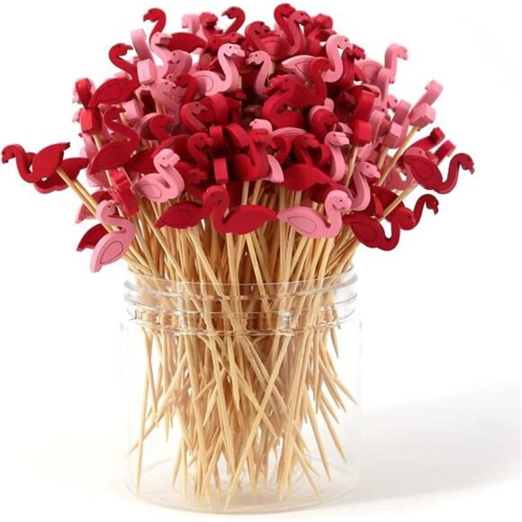 Cocktail Picks 200 Counts Handmade Sticks Wooden ﻿Natural Bamboo Toothpicks - Picture 1 of 6